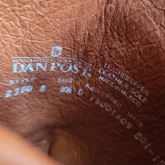 Dan Post Winston Lizard Western boots black leather mens 8.5 - Picture 4 of 8